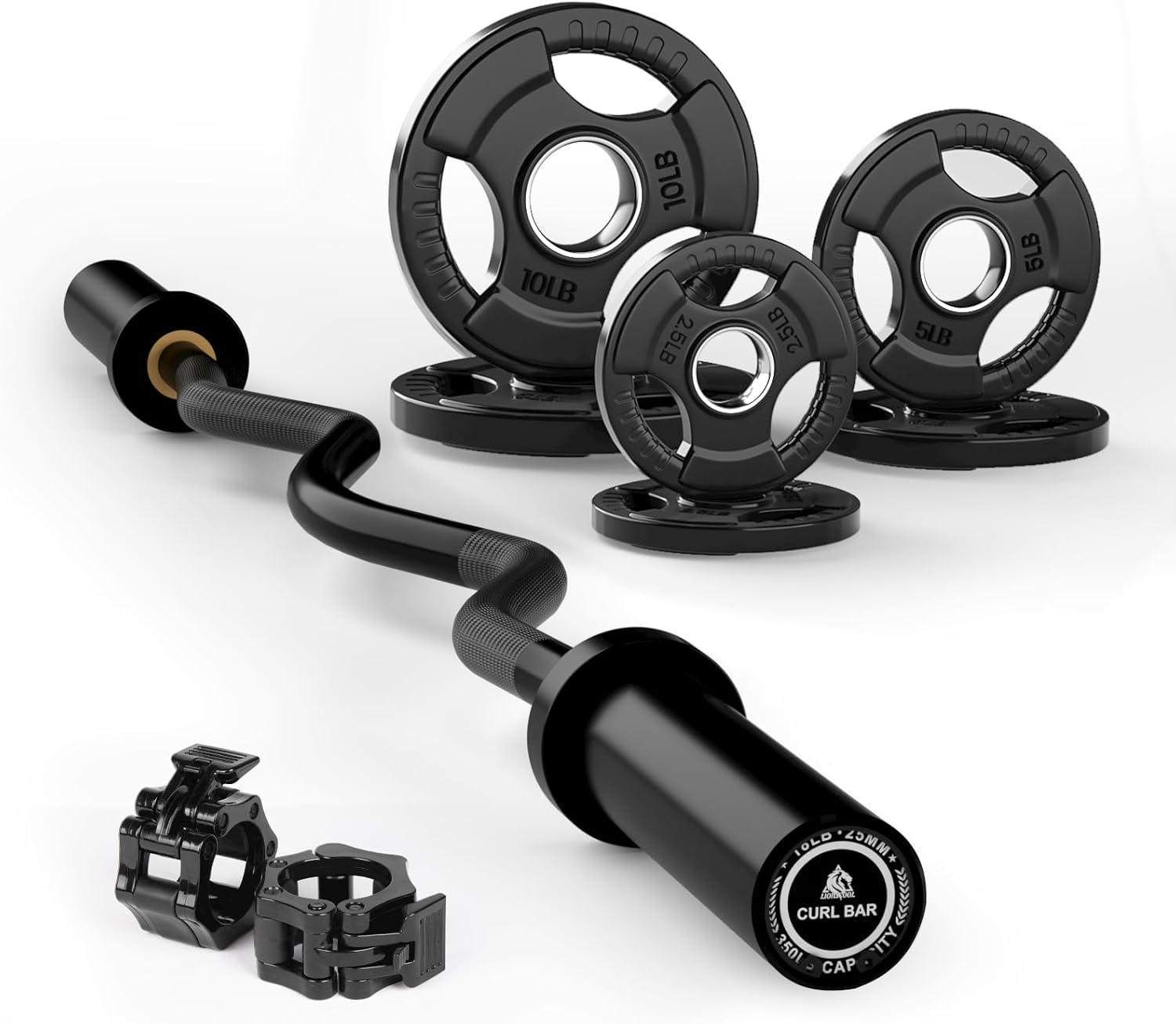 Barbell Curl Bar - EZ Curl Bar Weight Set, 2