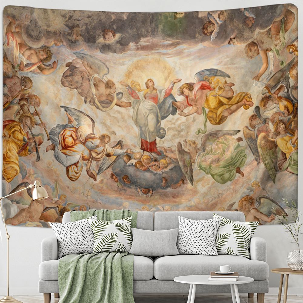 Home Gym Decor - Vintage Angel Tapestry Wall Hanging Boho