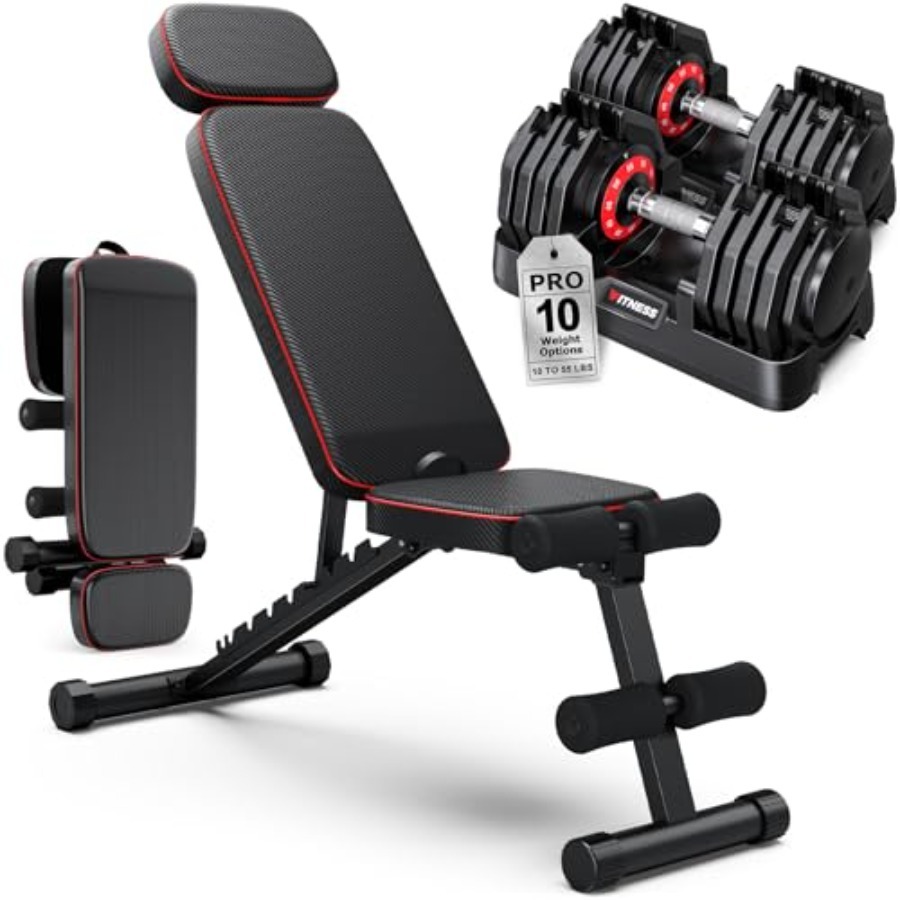 Home Gym Dumbbell Set - Adjustable Dumbbells Set of 2, 1