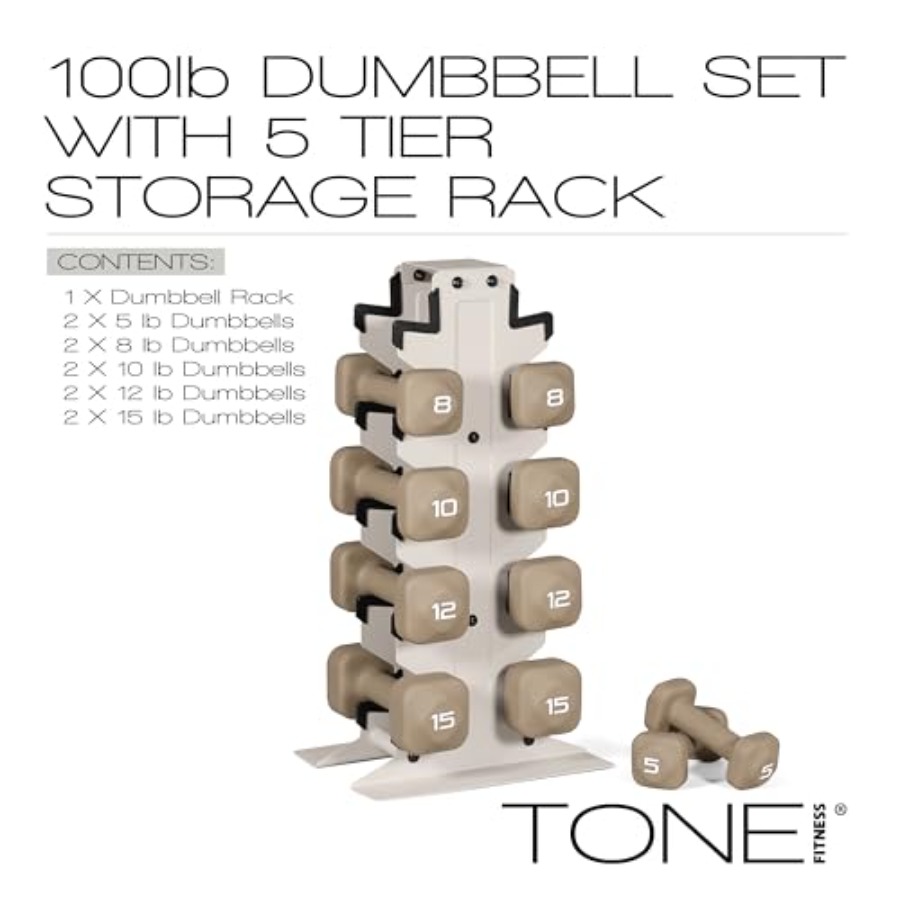 Tone Fitness Neoprene Dumbbell - Home Gym Dumbbell Set recension och pris