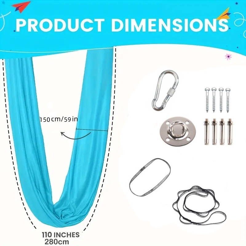 1.5*2.8m Elastic Swing Hammock - Yoga Trapeze Swing recension och pris