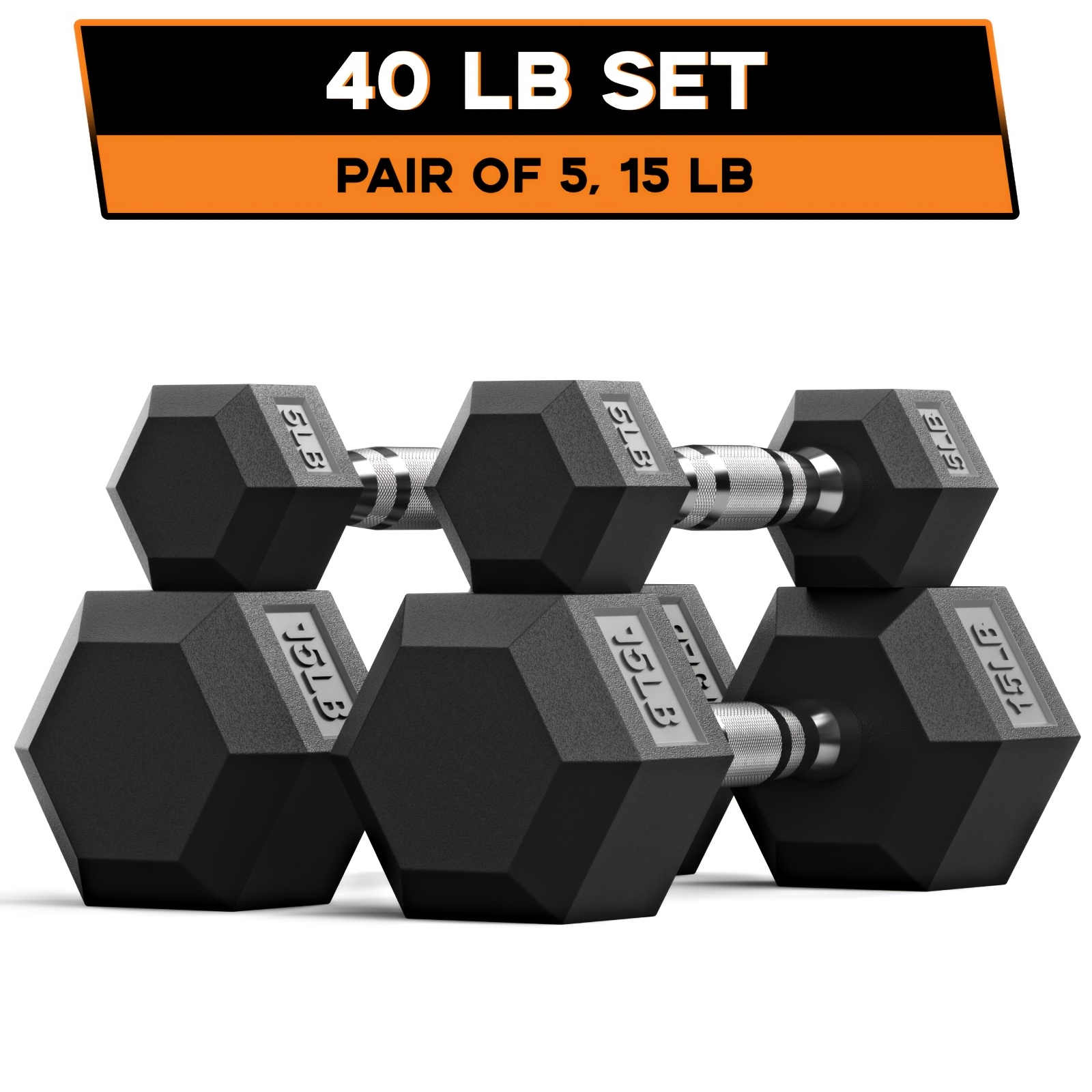 40-355LB HEX Dumbbell Set Rubb - Home Gym Dumbbell Set recension och pris