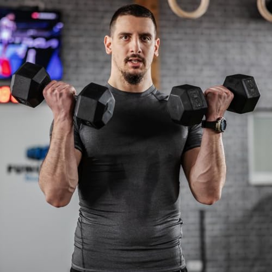 40lbs/45lbs/50lbs Rubber Dumbb - Home Gym Dumbbell Set recension och pris