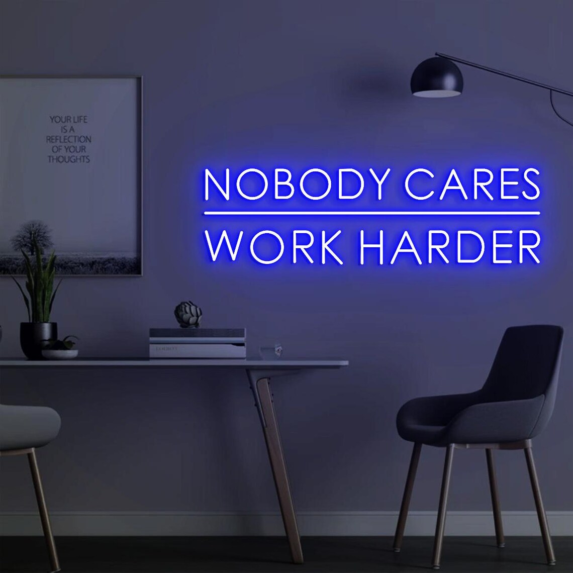 Nobody Cares Work Harder Neon  - Home Gym Design Ideas recension och pris
