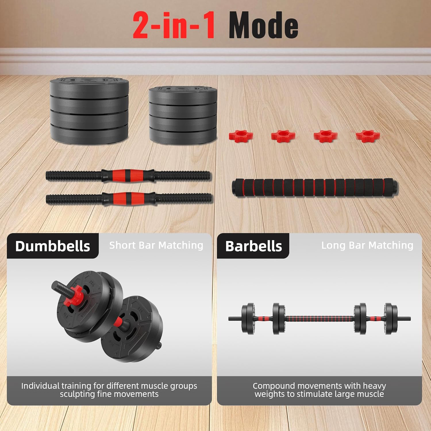 22lb 2-in-1 Adjustable Dumbbel - Home Gym Dumbbell Set recension och pris