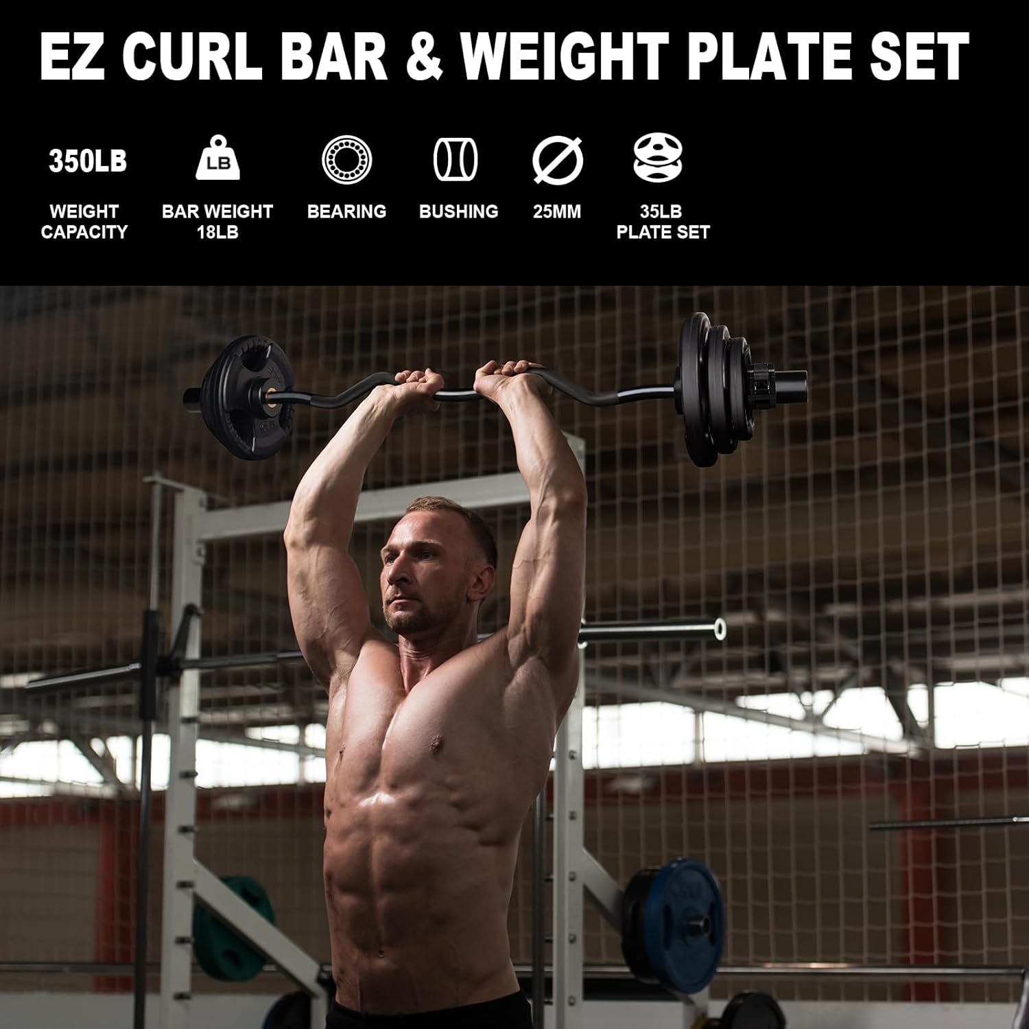 EZ Curl Bar Weight Set, 2 Inch - Barbell Curl Bar recension och pris