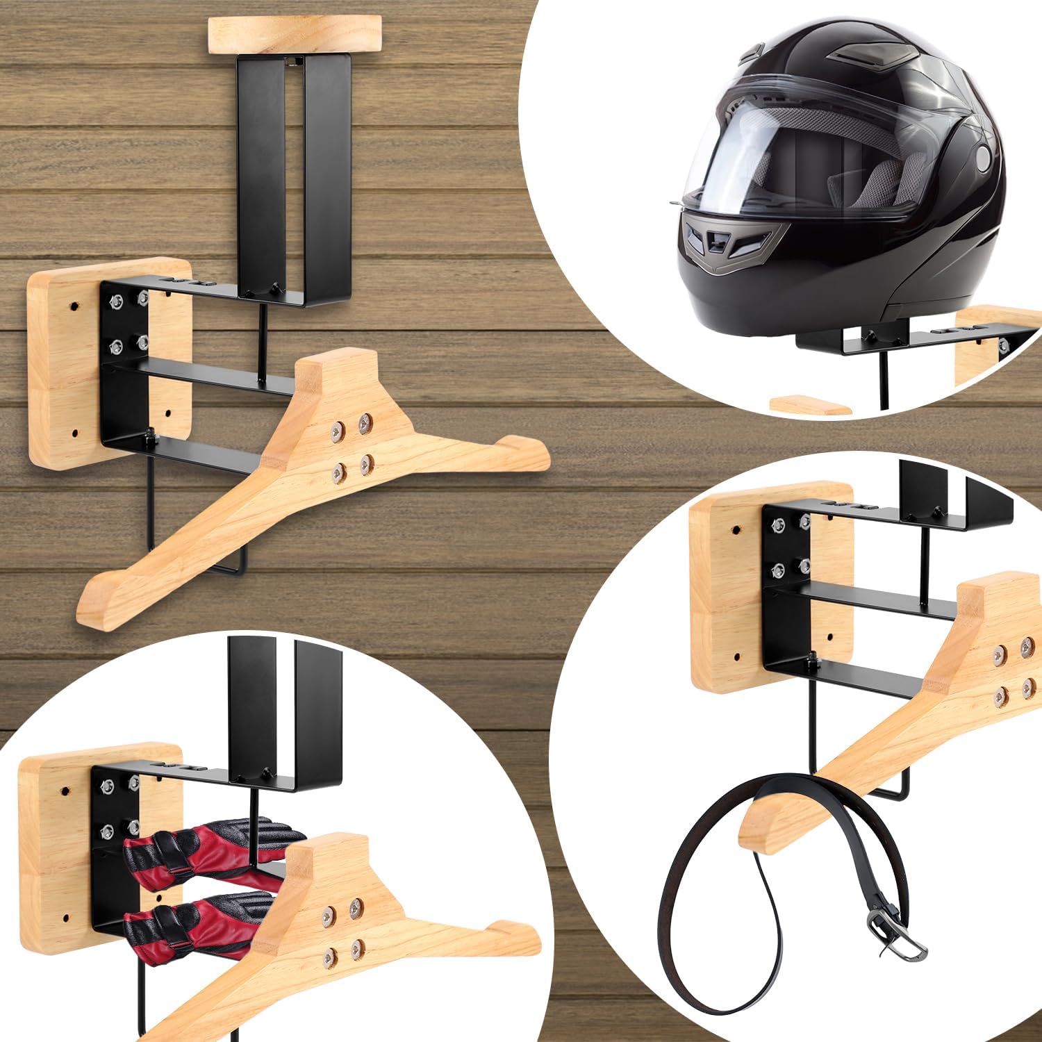 Wood Motorcycle Helmet Holder  - Home Gym Organization recension och pris