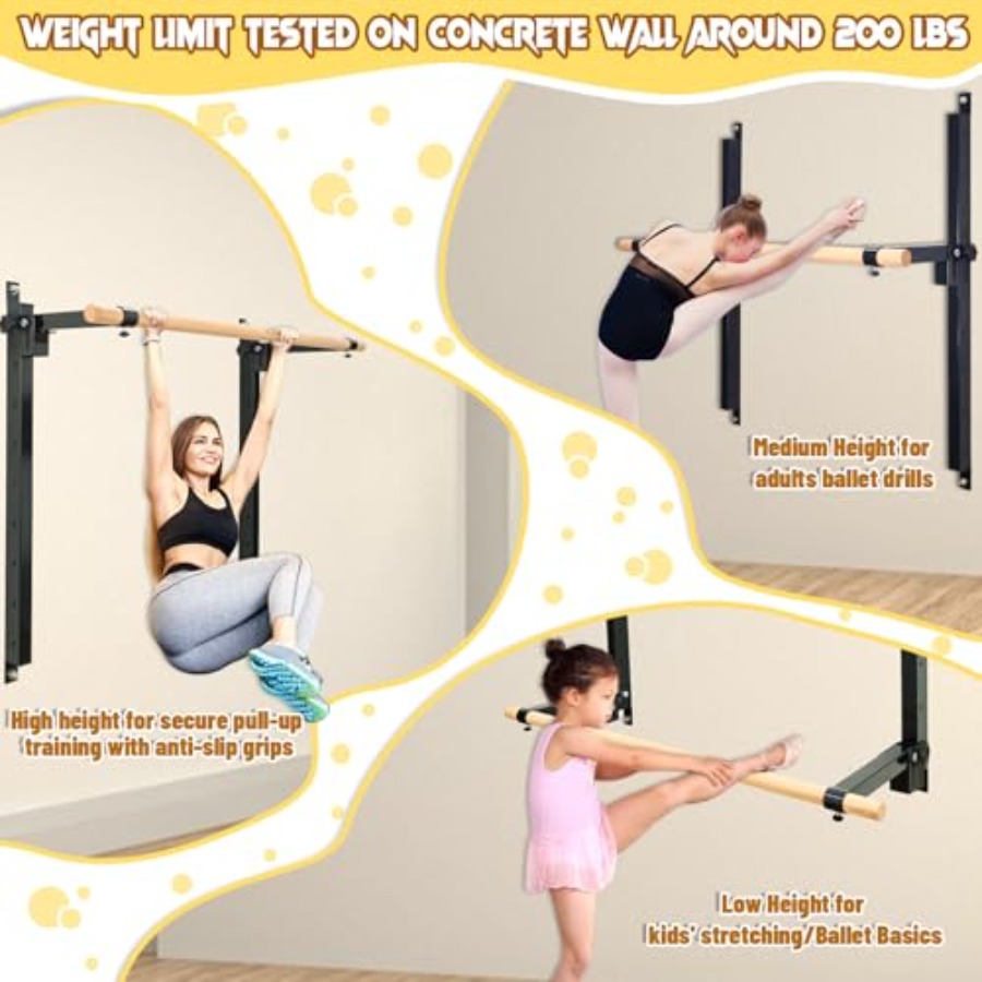 Wall Mounted Ballet Barre 4ft  - Home Gym Wall Mounted recension och pris