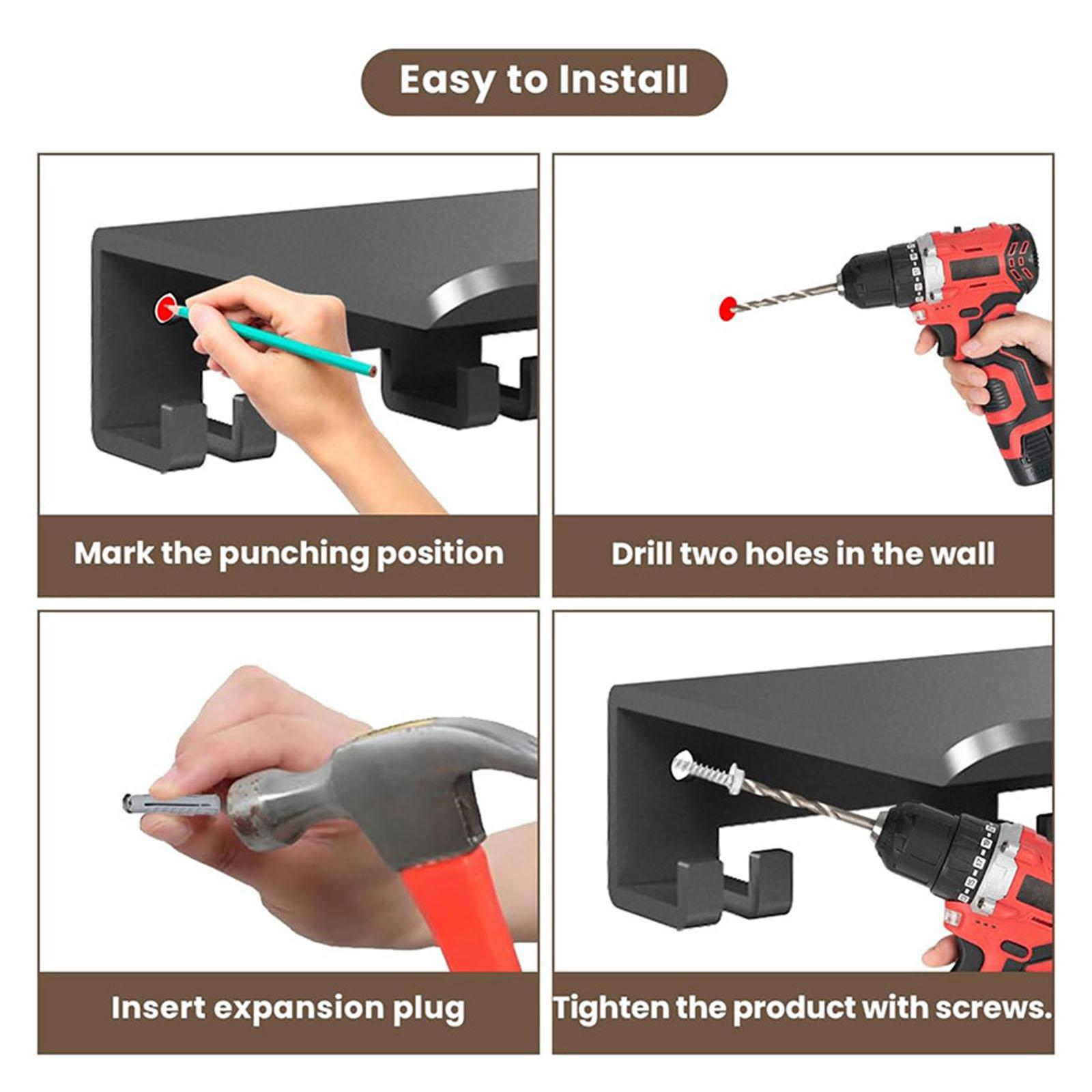 Floating Shelf with Hooks Meta - Home Gym Organization recension och pris
