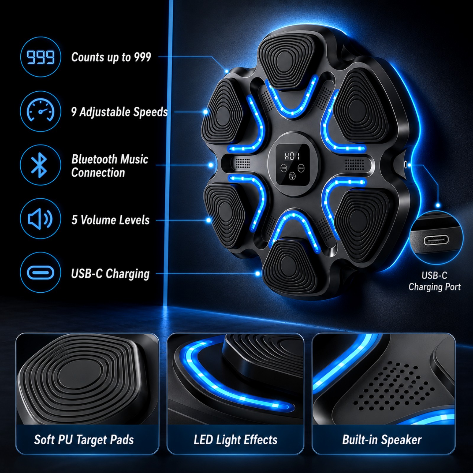 Music Boxing Machine Kids Adul - Home Gym Wall Mounted recension och pris