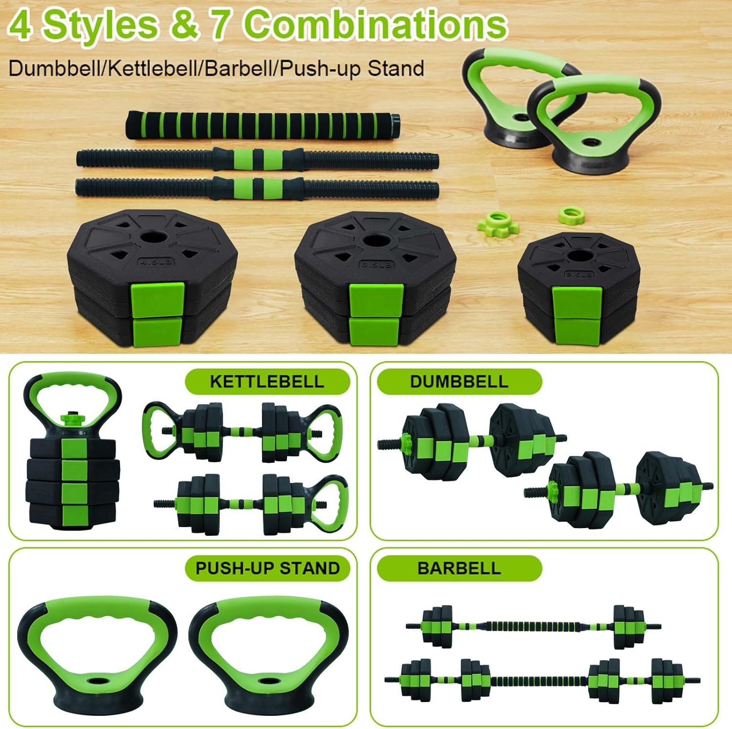 66lbs/88lbs Weight 4 in 1 Adju - Home Gym Dumbbell Set recension och pris