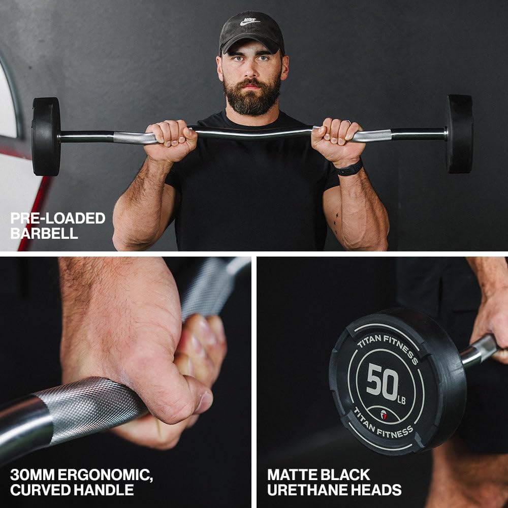 Rubber Coated EZ Curl Barbell  - Barbell Curl Bar recension och pris