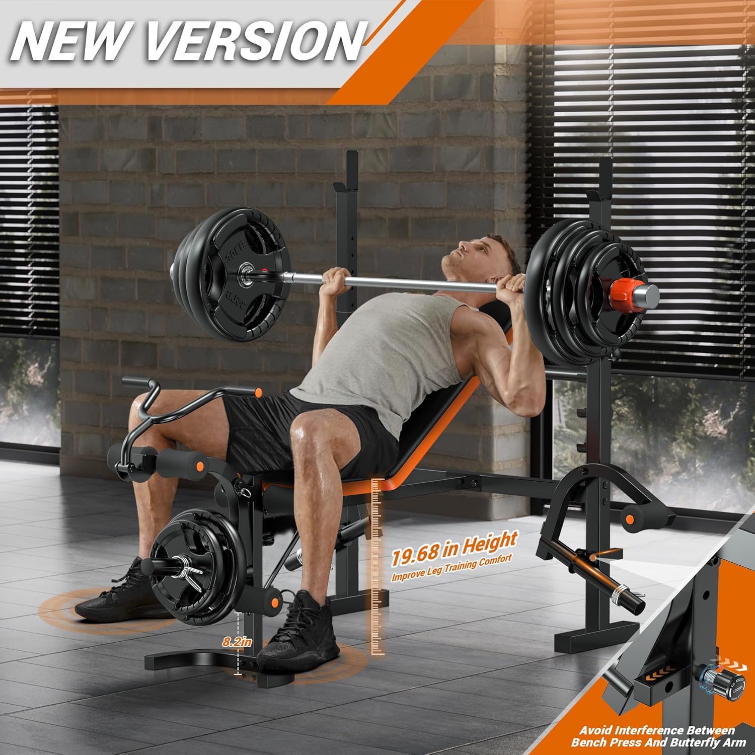 6-in-1 Weight Bench 770LBS wit - Home Gym Set recension och pris
