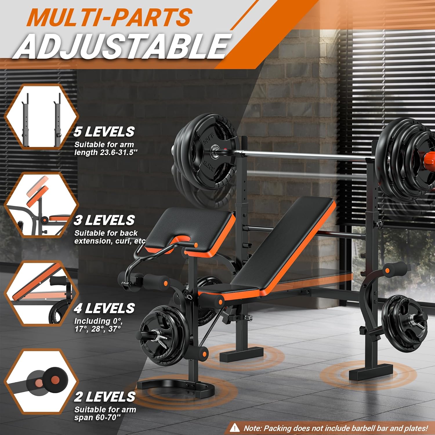 6-in-1 Weight Bench 770LBS wit - Home Gym Set recension och pris