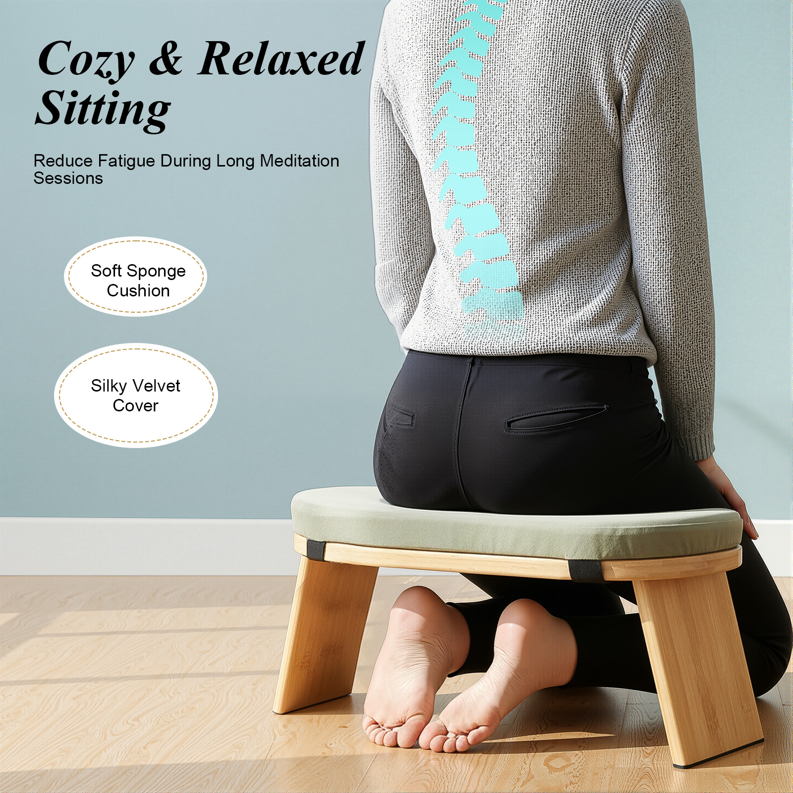 Foldable Meditation Bench, Por - Home Gym Yoga Room recension och pris