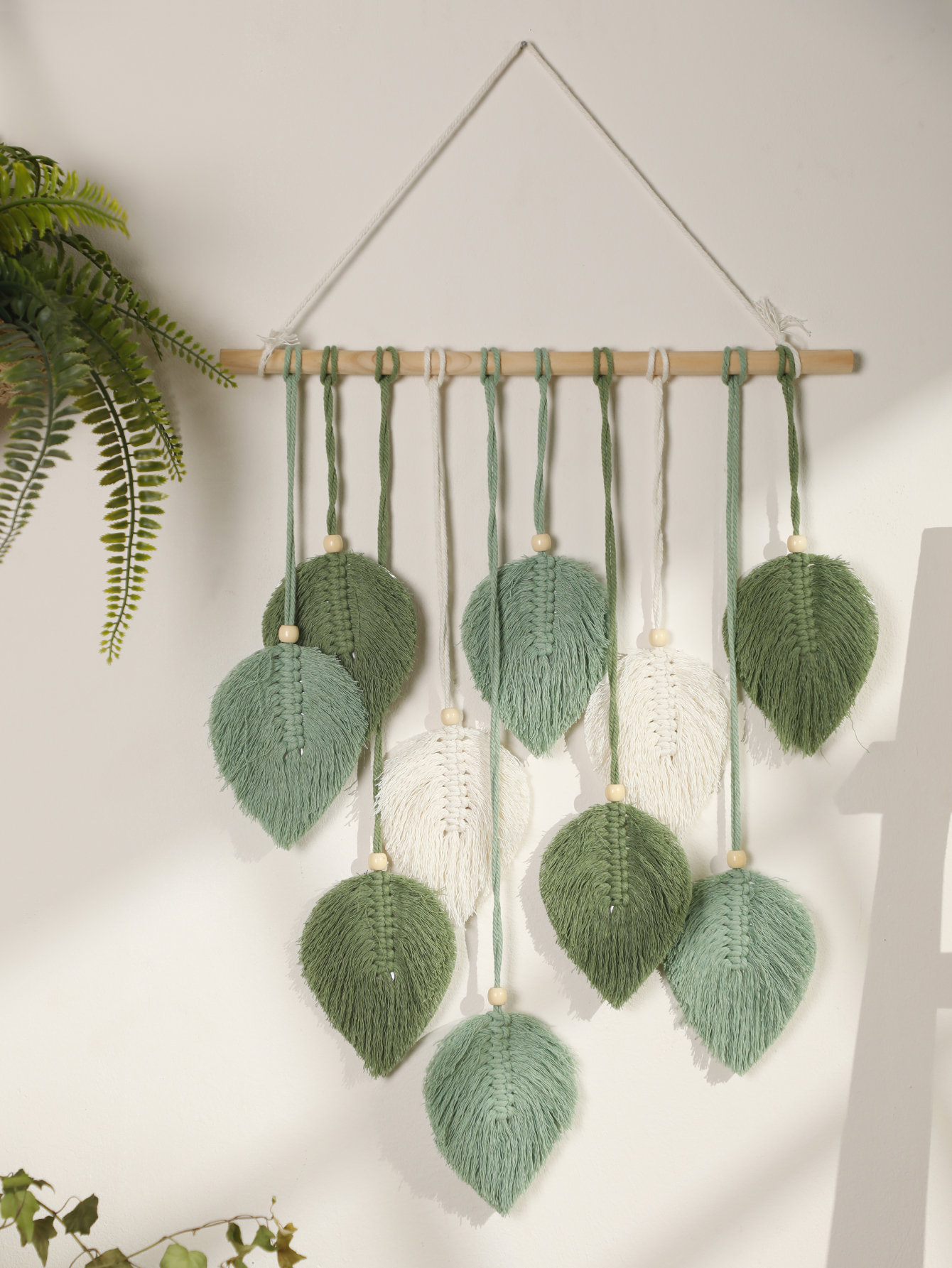Leaf Macrame Tapestry Brown Gr - Home Gym Decor recension och pris
