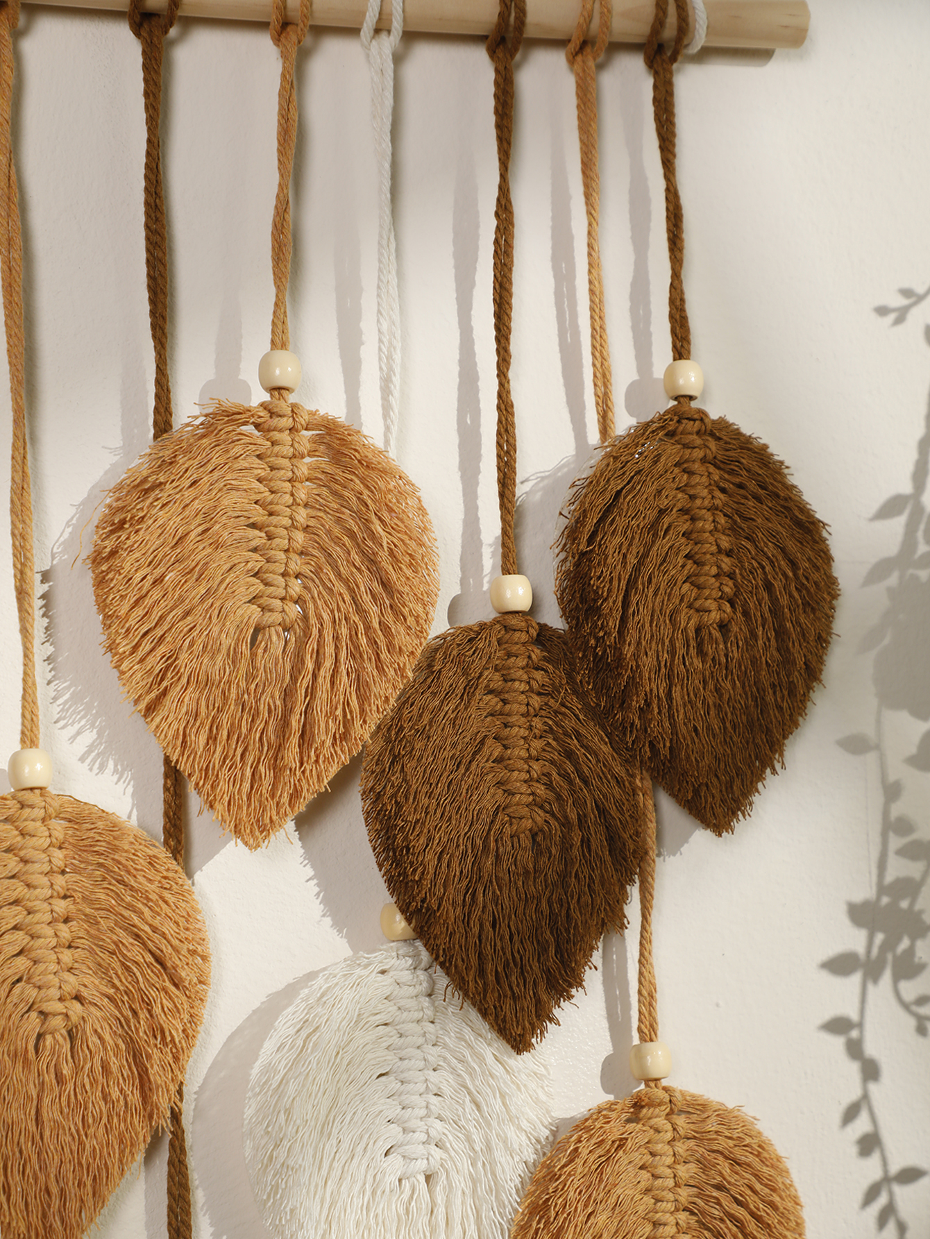 Leaf Macrame Tapestry Brown Gr - Home Gym Decor recension och pris