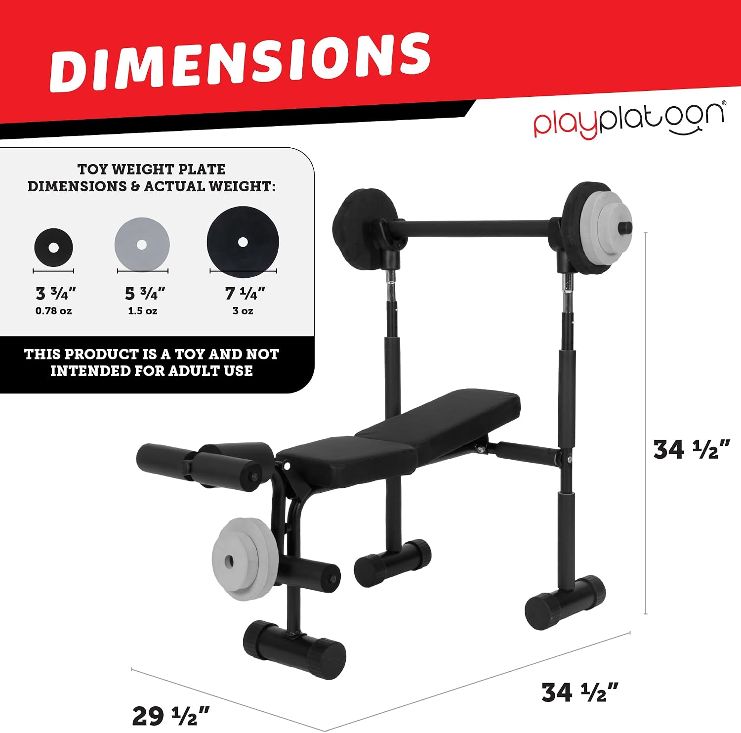 Kids Weight Bench Set with Bar - Home Gym For Toddlers recension och pris