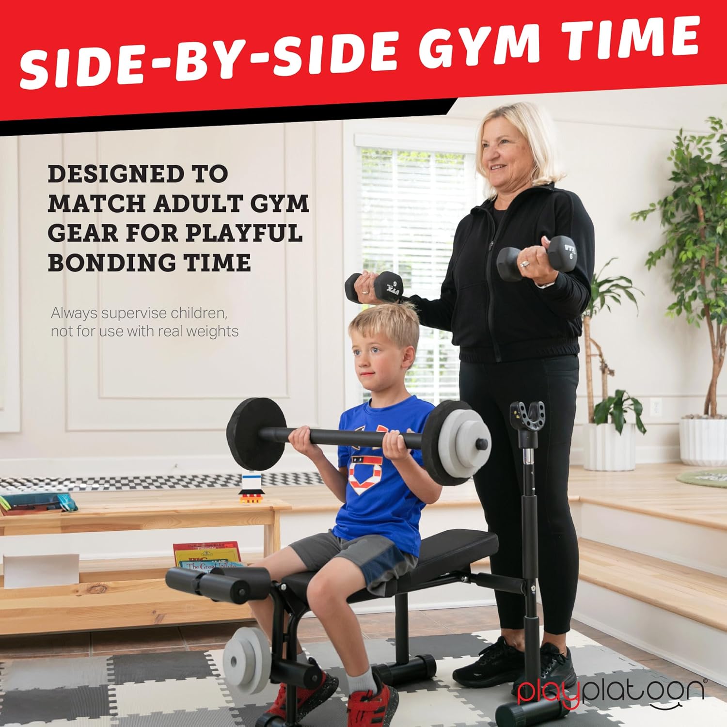 Kids Weight Bench Set with Bar - Home Gym For Toddlers recension och pris