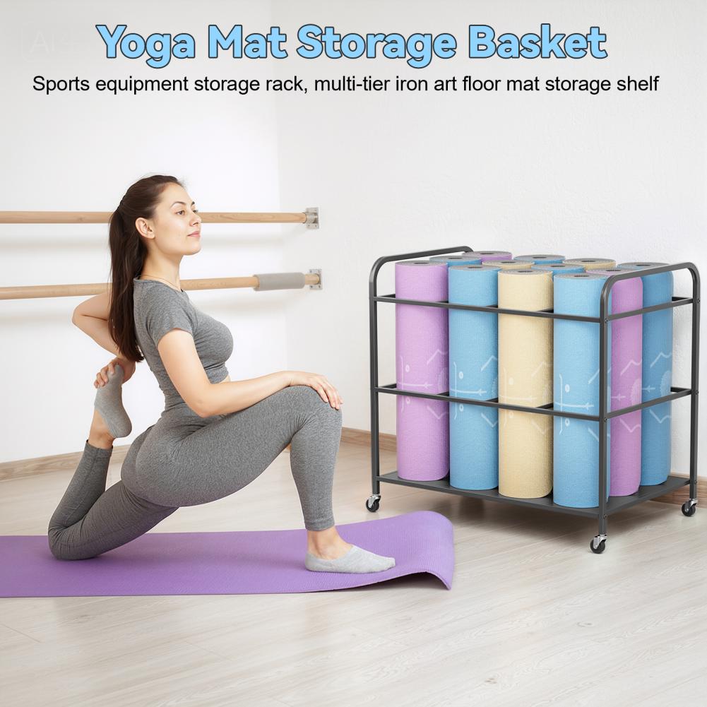 Yoga Mat Storage Rack with Whe - Home Gym Yoga Room recension och pris