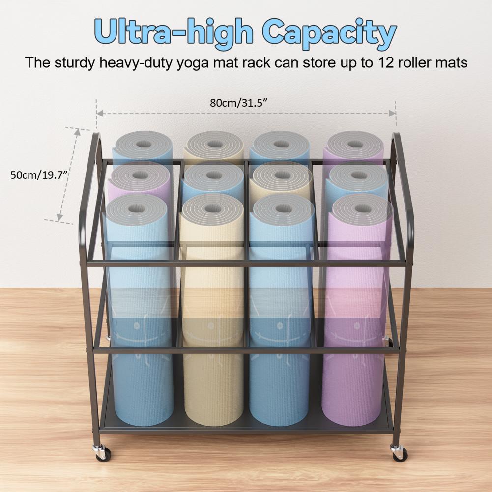 Yoga Mat Storage Rack with Whe - Home Gym Yoga Room recension och pris