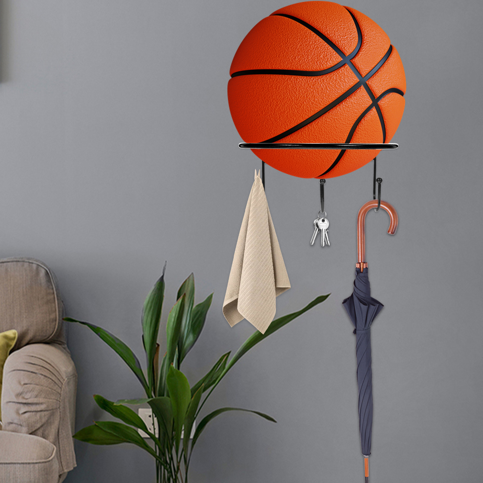 2Pcs Wall Mounted Basketball D - Home Gym Organization recension och pris