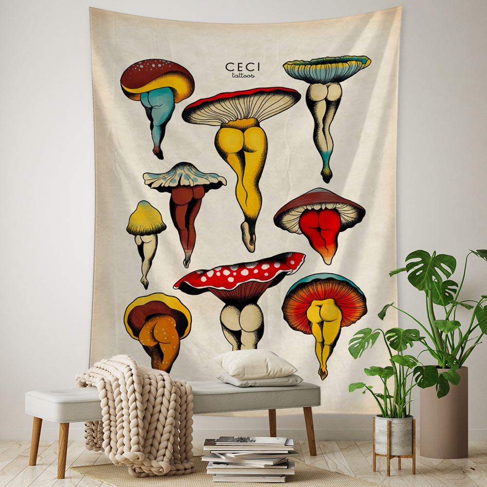 Botanical Cactus Tapestry Wall - Home Gym Decor recension och pris