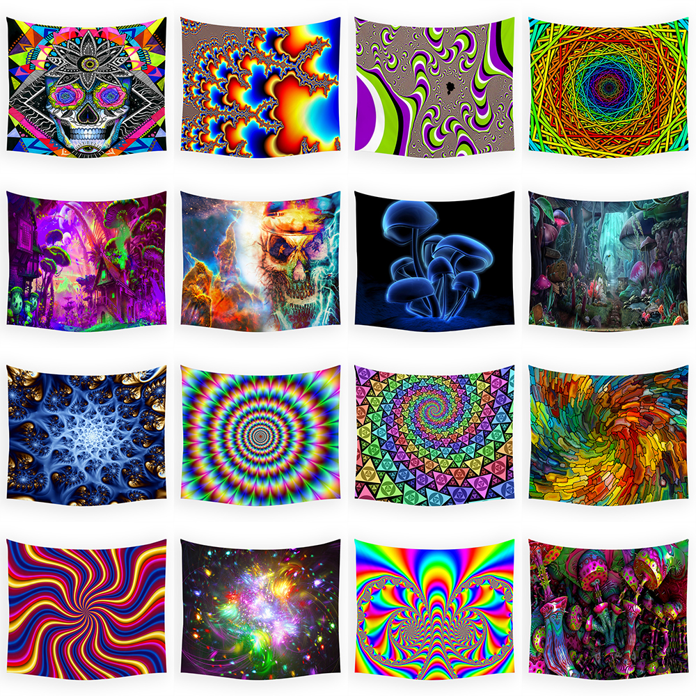 Tapestry Psychedelic Pattern Y - Home Gym Decor recension och pris