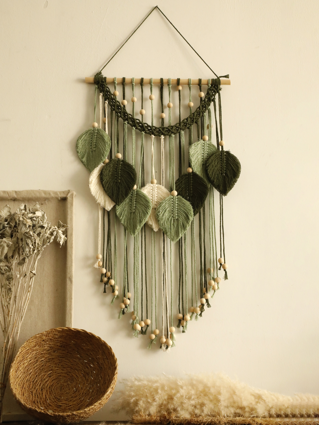 Macrame Leaf Tapestry Boho Hom - Home Gym Decor recension och pris