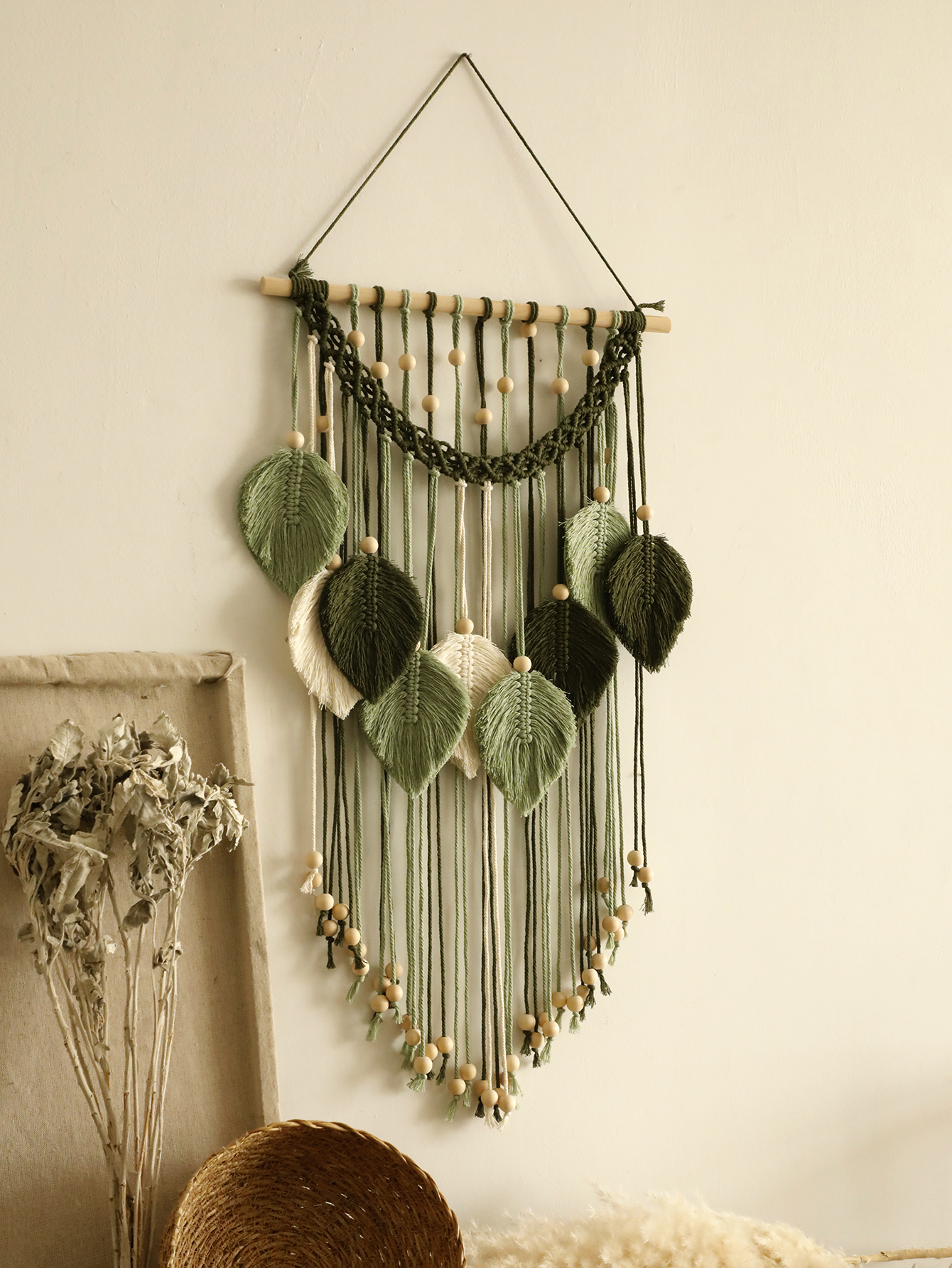 Macrame Leaf Tapestry Boho Hom - Home Gym Decor recension och pris