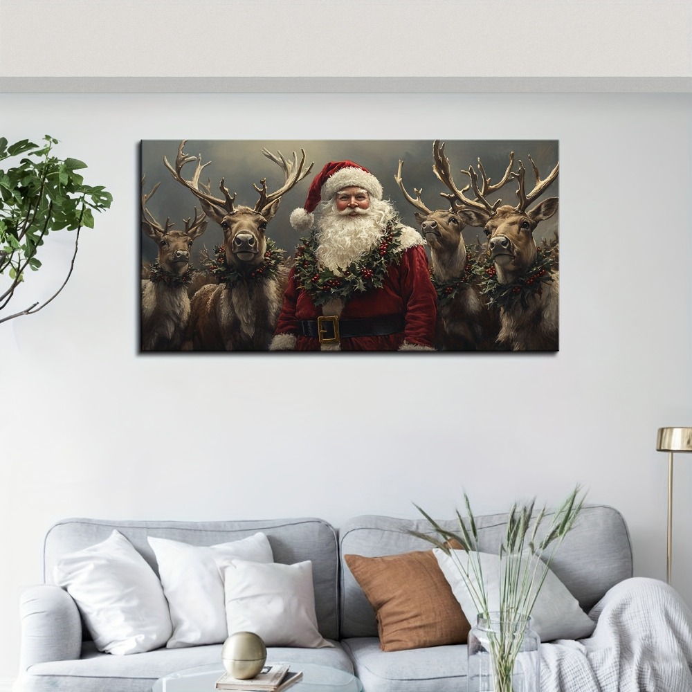 Santa and elk mural decorated  - Home Gym Decor recension och pris