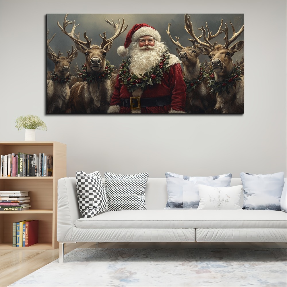 Santa and elk mural decorated  - Home Gym Decor recension och pris