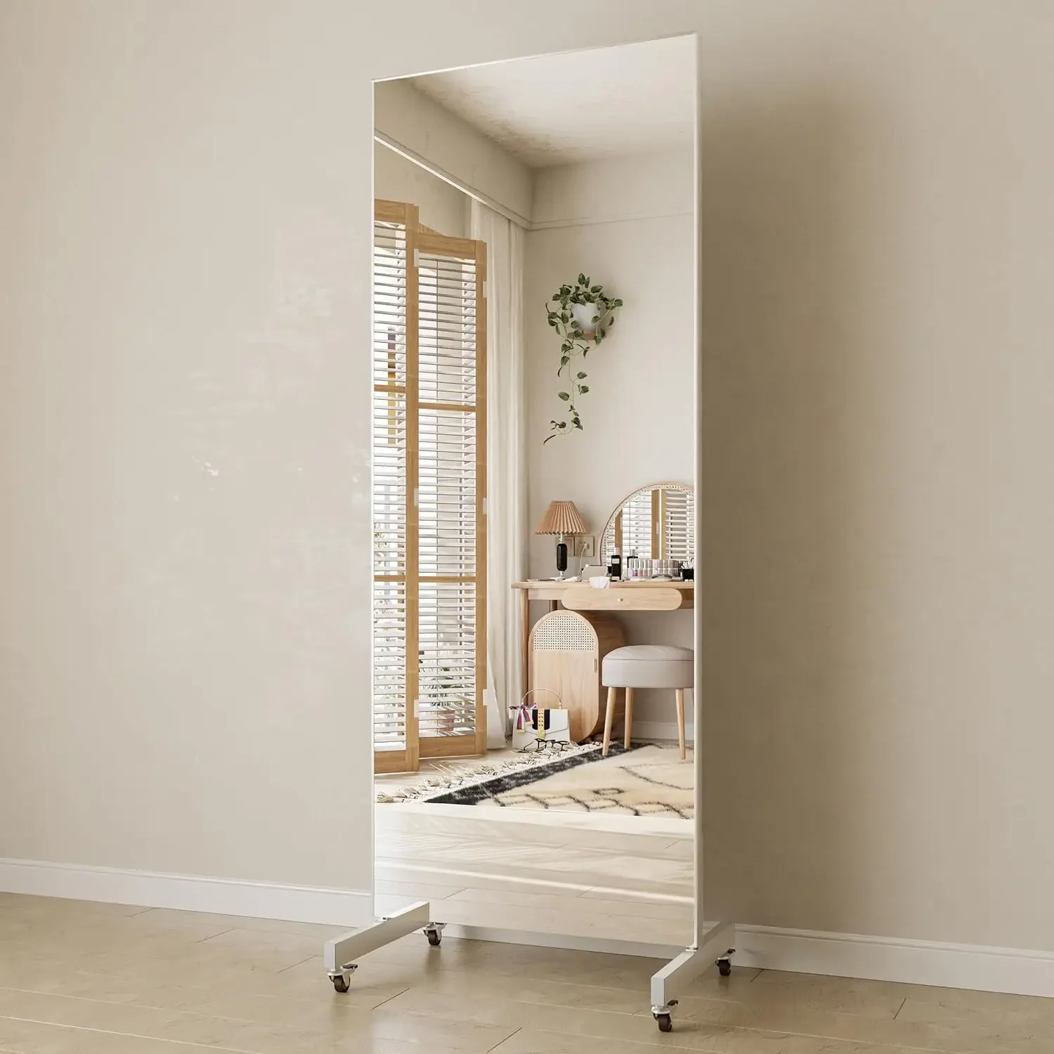 Rolling Floor Mirror With Whee - Home Gym Yoga Room recension och pris