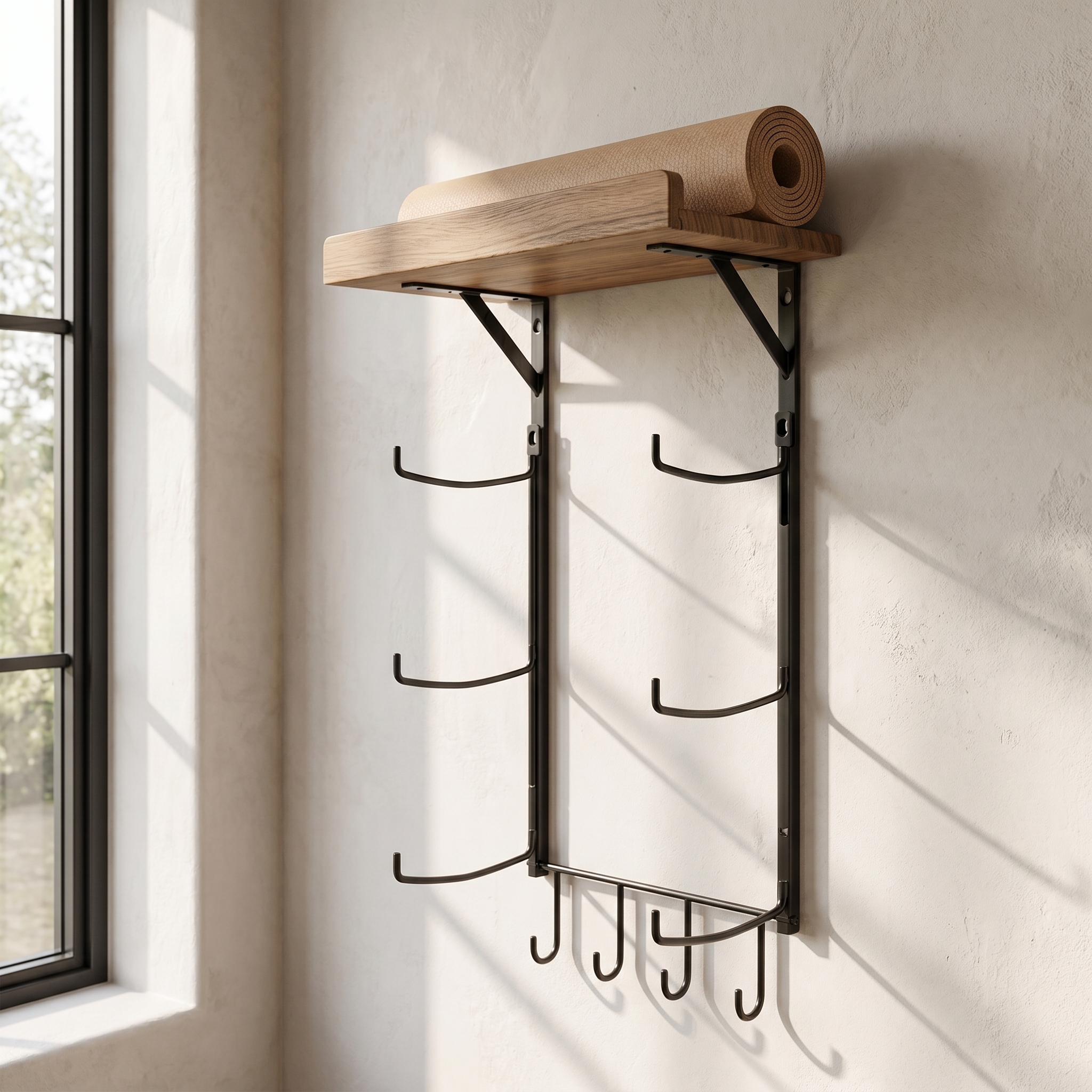 Yoga Mat Wall Rack Metal Stora - Home Gym Organization recension och pris
