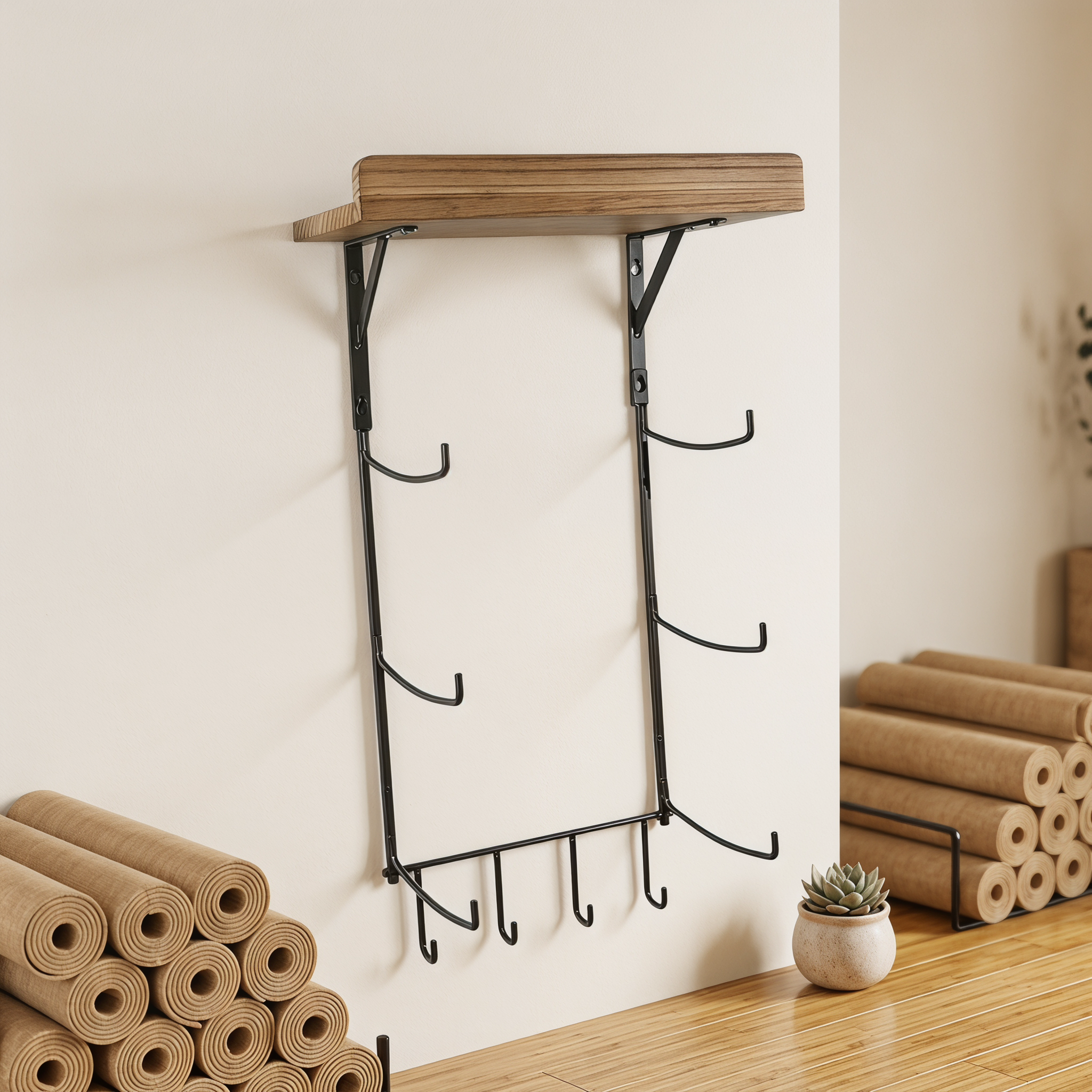 Yoga Mat Wall Rack Metal Stora - Home Gym Organization recension och pris
