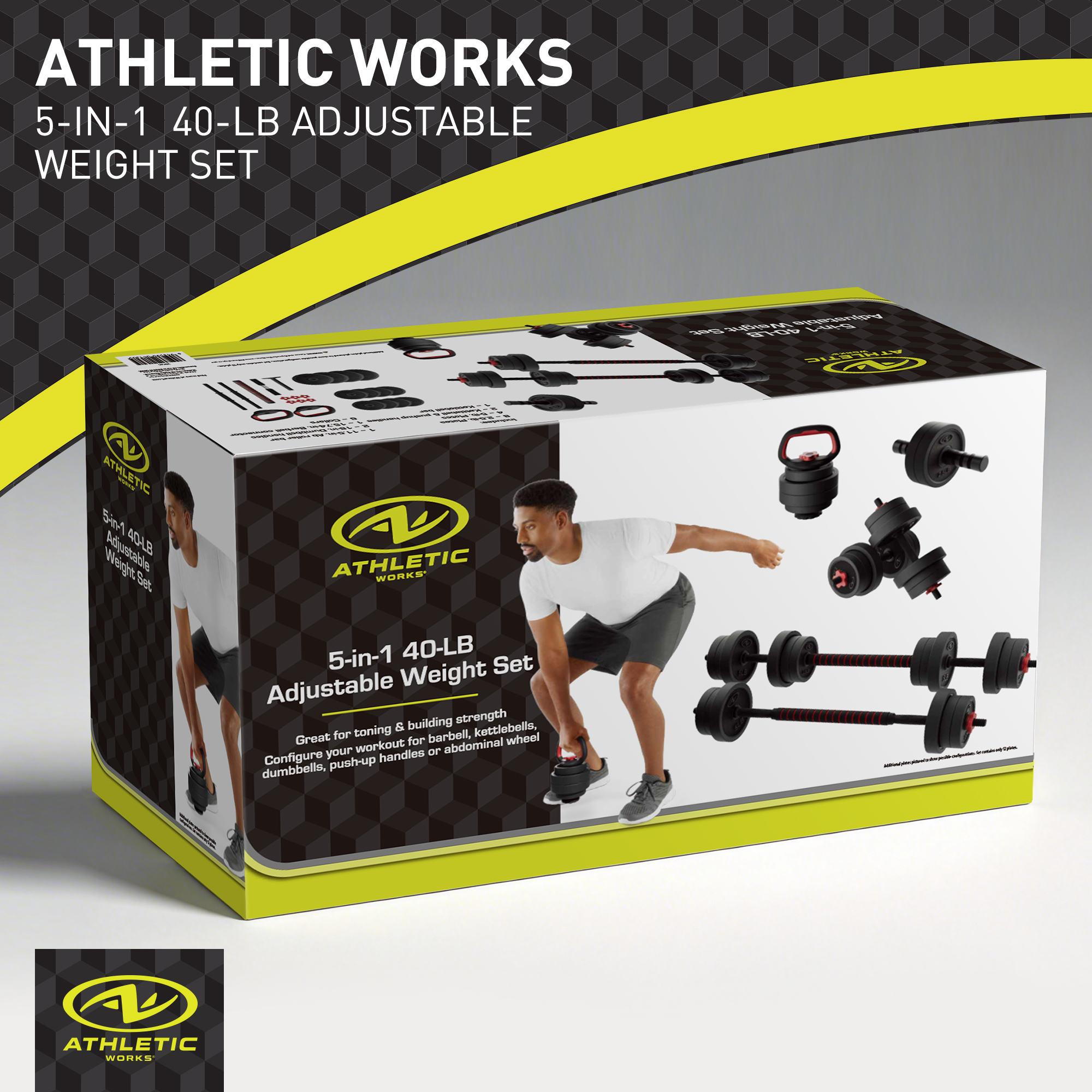40LB 5 in 1 Adjustable Dumbbel - Home Gym Dumbbell Set recension och pris