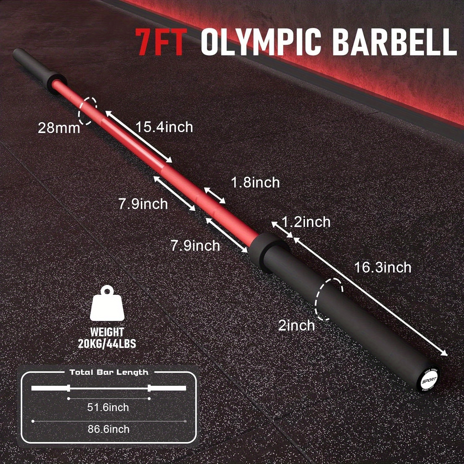 Premium 4.9ft Barbell for Stre - Barbell Curl Bar recension och pris