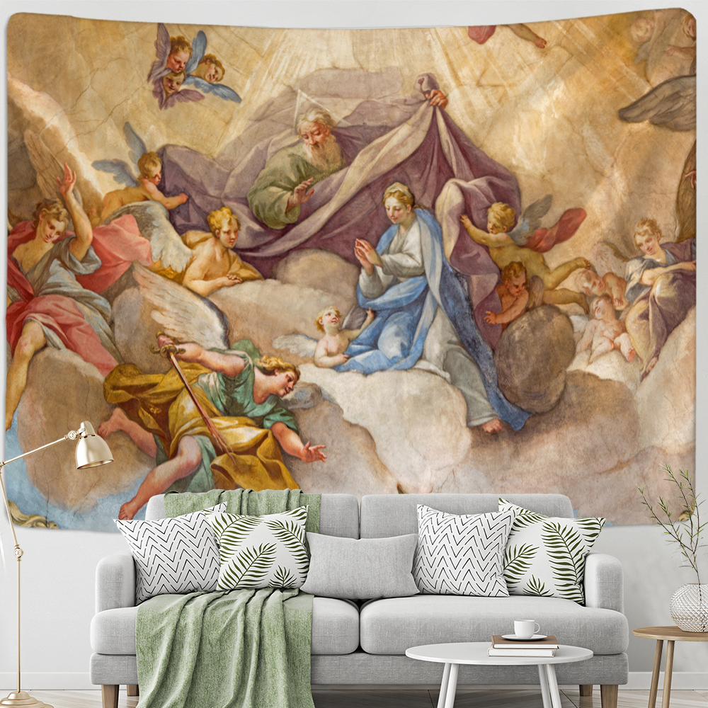 Vintage Angel Tapestry Wall Ha - Home Gym Decor recension och pris