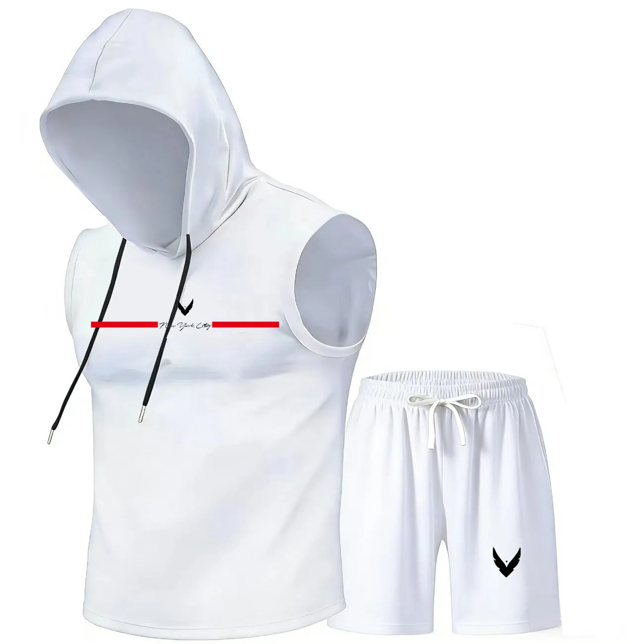 Men's hooded vest set sleevele - Home Gym Set recension och pris
