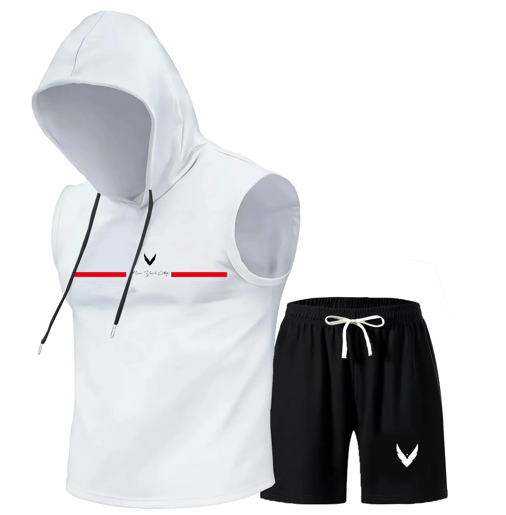 Men's hooded vest set sleevele - Home Gym Set recension och pris