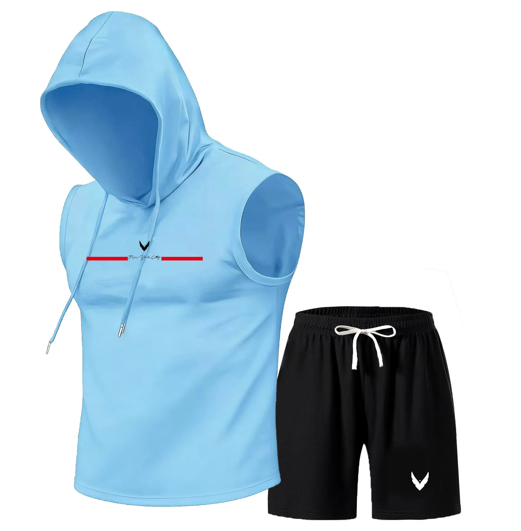 Men's hooded vest set sleevele - Home Gym Set recension och pris